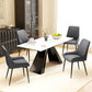 HOMCOM Mid-Century Dining Chair Pair: Grey PU Leather Padded Seats, Metal Legs, Modern for Kitchen Home Office | The Comfy Couch Canada