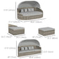Outsunny 4PC Patio Furniture Set PE Wicker Round Daybed Outdoor Rattan Lounge Light Grey | The Comfy Couch Canada
