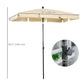 Outsunny 6.5x4ft Rectangle Patio Umbrella Aluminum Tilt Pole Adjustable Sun Shade for Outdoor Beach Beige | The Comfy Couch Canada