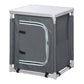Outsunny Camping Kitchen Station, Aluminum Camping Table Cook Cupboard with 2-Shelf and Carrying Bag for BBQ Party Picnics, Grey | The Comfy Couch Canada