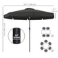 Outsunny 8.5ft Round Market Patio Umbrella: Outdoor Table Umbrella with Tilt Crank for Garden & Backyard, Black | The Comfy Couch Canada
