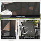 Outsunny 9 Pieces Patio Set with Stackable Chairs, Patio Dining Set with Glass Top for Garden, Patio, Backyard, Grey | The Comfy Couch Canada