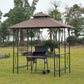 Outsunny BBQ Gazebo Tent 8x5ft Outdoor Grill Canopy Garden Sun Shade with Shelf | The Comfy Couch Canada