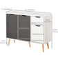 HOMCOM 28" Sideboard Sophistication: Storage Cabinet with Drawer, Solid Frame for Bedroom, Living Room, Home Office, Grey | The Comfy Couch Canada
