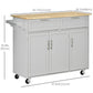 HOMCOM Multifunctional Kitchen Serving Station: Rolling Island Cart with 2 Drawers, Cabinets & Grey Finish | The Comfy Couch Canada
