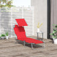 Outsunny Adjustable Garden Chaise Lounge Outdoor Camping Beach Lounging Bed Reclining Seat Portable with Sun Shade (Red) | The Comfy Couch Canada