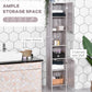 Kleankin Tall Bathroom Cabinet Freestanding Storage Organizer with Shelves, Wood Grain | The Comfy Couch Canada