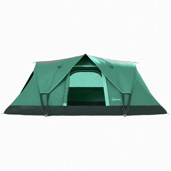 Outsunny 5-6 Person Family Tent, Outdoor Camping Tent with Lighting Hook, Carrying Bag for Camping, Hiking and Travelling, Green | The Comfy Couch Canada