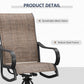 Outsunny Outdoor Dining Set 5-Piece with 4 Swivel Rocker Chairs and 37"x37" Table Brown Patio Furniture with Umbrella Hole | The Comfy Couch Canada