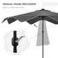 Outsunny Solar Patio Umbrella with LED and Tilt, Outdoor Market Table Umbrella Parasol with Crank, 10 x 10 ft, Dark Grey | The Comfy Couch Canada