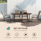 Outsunny Set of 4 Outdoor Dining Chairs, Heavy Duty Stackable Patio Dining Set with Armrests for Balcony Garden, Grey | The Comfy Couch Canada