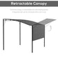Outsunny 10x8ft Patio Metal Gazebo with Extendable Side Awning, Outdoor Shelter Shade Canopy Deck Awning, Dark Grey | The Comfy Couch Canada