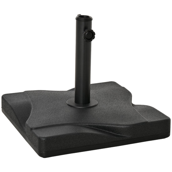 Outsunny Square Solidity: Cement Parasol Base, Outdoor Garden Patio Umbrella Stand Holder, Fits Φ32mm Φ38mm Φ48mm Pole, Black Finish | The Comfy Couch Canada