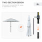 Outsunny 9FT Patio Umbrella 3 Tiers Outdoor Market Umbrella Crank Push Button Tilt for Deck Backyard Lawn Cream White | The Comfy Couch Canada