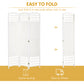 HOMCOM 3-Panel Folding Room Partition: Portable Privacy Screen, Wave Fiber Room Partition for Home Office, White | The Comfy Couch Canada
