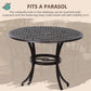 Outsunny 5 Pieces Outdoor Dining Set, Cast Aluminium Patio Table and Chairs with Parasol Hole, Patio Dining Set for 4, Brown | The Comfy Couch Canada