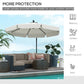 Outsunny 10ft Cantilever Offset Patio Umbrella Parasol 8 Ribs Cross Base for Outdoor Garden Shade Cream White | The Comfy Couch Canada