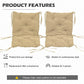 Outsunny Set of 2 Garden Chair Cushions Seat Pad with Backrest for Sunbeds Rocking Chairs Loungers Outdoor Indoor Use Khaki | The Comfy Couch Canada