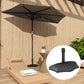 Outsunny Patio Umbrella Base, 26lbs Concrete Half Umbrella Stand, Patio Umbrella Stand for 1.5"/1.9" Umbrella Poles, Half Umbrella Base for Outdoor, Lawn, Poolside, Black | The Comfy Couch Canada
