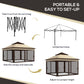 Outsunny 10.7 x 10.7ft Pop Up Gazebo, Adjustable Instant Sun Shelter with UV30+ Roof Cover, Removable Mesh Curtains, Beige | The Comfy Couch Canada