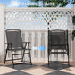 Outsunny 5 Pieces Outdoor Patio Dining Set with Glass Top Table and 4 Mesh Folding Chairs, Small Outdoor Patio Furniture, Grey | The Comfy Couch Canada