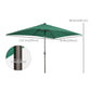 Outsunny Patio Umbrella: 6.5x10ft Rectangular Solar Powered LED Lights Aluminum Tilt Crank Dark Green | The Comfy Couch Canada