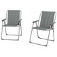 Outsunny 2 Pack Outdoor Folding Chair Set, Portable Camping Chairs with Armrest, Oxford Fabric Seat, Outdoor Chairs, Grey | The Comfy Couch Canada