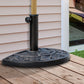 Outsunny Half Round Patio Umbrella Base: 20" Decorative Resin Outdoor Stand Holder, Bronze | The Comfy Couch Canada