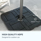 Outsunny Patio Umbrella Weight Bases: 4pc Water/Sand Fillable HDPE Cantilever Cross Stands | The Comfy Couch Canada