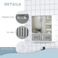 Kleankin Grey Wall Mirror Cabinet: Bathroom Storage with Double Doors, Adjustable Shelf & Mirrored Cupboard | The Comfy Couch Canada