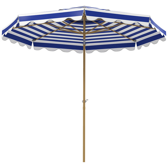 Outsunny 9FT Patio Umbrella with 8 Ribs, Crank, Tilt, UPF 50+, 2-Tier Vent for Garden, Deck, Poolside, Blue | The Comfy Couch Canada