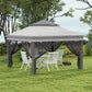 Outsunny 10.7 x 10.7ft Pop Up Gazebo, Adjustable Instant Sun Shelter with UV30+ Roof Cover, Removable Mesh Curtains, Light Grey | The Comfy Couch Canada