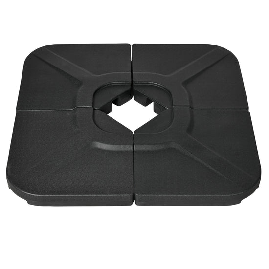 Outsunny Patio Umbrella Base Weights 4 Pieces HDPE Water Sand Filled for Cross Base Stand Black | The Comfy Couch Canada