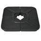 Outsunny Patio Umbrella Base Weights 4 Pieces HDPE Water Sand Filled for Cross Base Stand Black | The Comfy Couch Canada