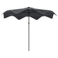 Outsunny Solar Patio Umbrella with LED and Tilt, Outdoor Market Table Umbrella Parasol with Crank, 10 x 10 ft, Dark Grey | The Comfy Couch Canada