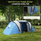 Outsunny Camping Tent with 2 Bedrooms and Living Area, 3000mm Waterproof Family Tent, for Fishing Hiking Festival, Blue | The Comfy Couch Canada