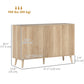 HOMCOM Buffet Cabinet with Storage Modern Fluted Sideboard with Adjustable Shelves Wood Legs for Dining Room Living Room Oak | The Comfy Couch Canada