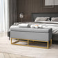 HOMCOM Flip Top Storage Ottoman Upholstered Storage Bench Linen Fabric Footstool Living Room Bedroom Grey Furniture | The Comfy Couch Canada