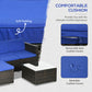 Outsunny 3 Pieces PE Rattan Patio Furniture, Wicker Conversation Corner Sofa Sets w/ Padded Cushions, Glass Top Table & Adjustable Foot | The Comfy Couch Canada