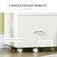 Vinsetto 2 Drawer Wood Mobile File Cabinet with Lock Office Filing Storage Locking Wheels Home Study White | The Comfy Couch Canada