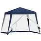 Outsunny 10x10ft Outdoor Party Tent Patio Canopy Gazebo with Netting Sun Shade Shelter Garden Blue | The Comfy Couch Canada