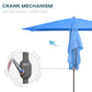 Outsunny 6.5x10ft Rectangle Aluminum Tilt Patio Umbrella Garden Market Parasol Outdoor Sunshade Canopy with Crank(Blue) | The Comfy Couch Canada
