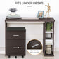 Vinsetto Rolling File Chest: 2 Drawers on Wheels for Legal/Letter Documents in Warm Brown Wood-Tone Home Office | The Comfy Couch Canada