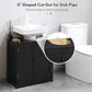 HOMCOM Black Under Sink Vanity: Pedestal Bathroom Cabinet with 2 Doors & Shelf for Compact Storage | The Comfy Couch Canada