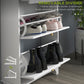 HOMCOM Compact Slim Shoe Storage 2 Flip Drawers Adjustable Shelves for 8 Pairs White Shoe Cabinet Organizer for Entryway | The Comfy Couch Canada