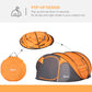Outsunny 5-Person Pop Up Camping Tent, Easy Setup, Orange, with Doors, Windows, Carry Bag | The Comfy Couch Canada