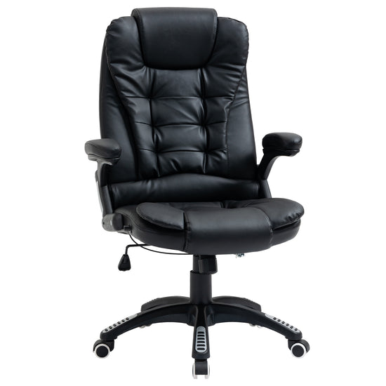 Vinsetto High Back Leather Executive Office Chair Adjustable Swivel Computer Desk Chair with Wheels Armrest Height Black | The Comfy Couch Canada
