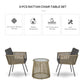 Outsunny Wicker Rattan 3 PCS Bistro Set Webbed Patio Furniture Conversation Chairs Coffee Table Metal Legs Garden Backyard Deck | The Comfy Couch Canada