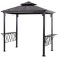 Outsunny Hardtop Grill Gazebo Outdoor BBQ Canopy with Utensil Hooks Double Vented Roof Coffee | The Comfy Couch Canada