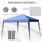Outsunny 10x10ft Folding Pop Up Tent Outdoor Gazebo Canopy w/ Carrying Bag Blue.